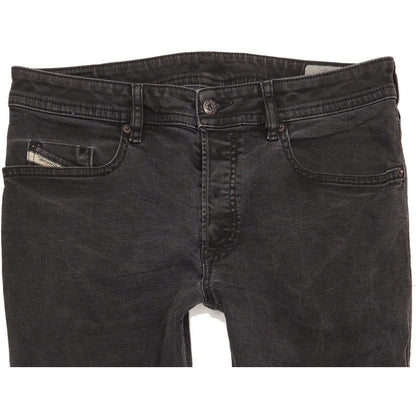 Diesel Buster Men Black Tapered Slim Stretch Jeans W33 L31