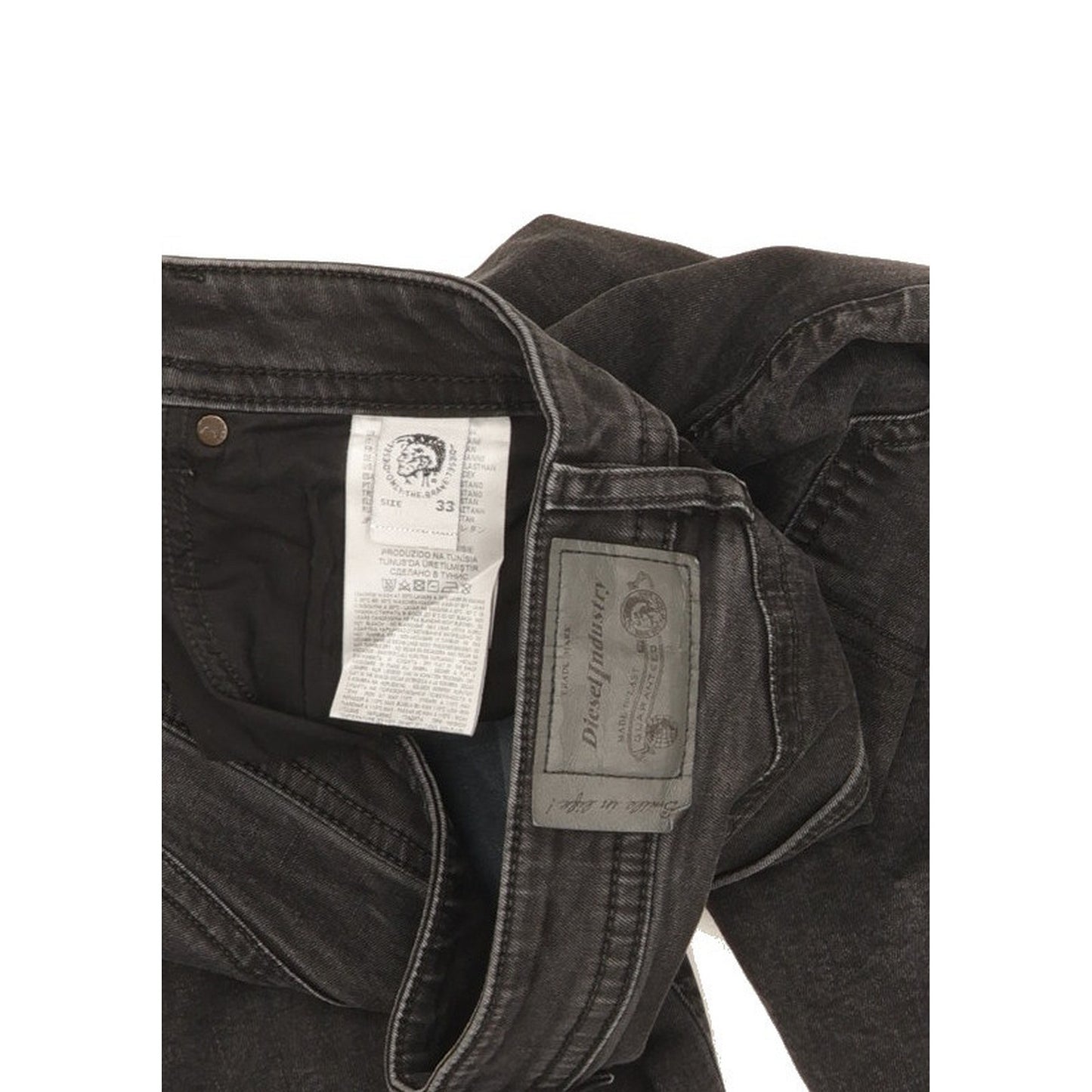 Diesel Buster Men Black Tapered Slim Stretch Jeans W33 L31