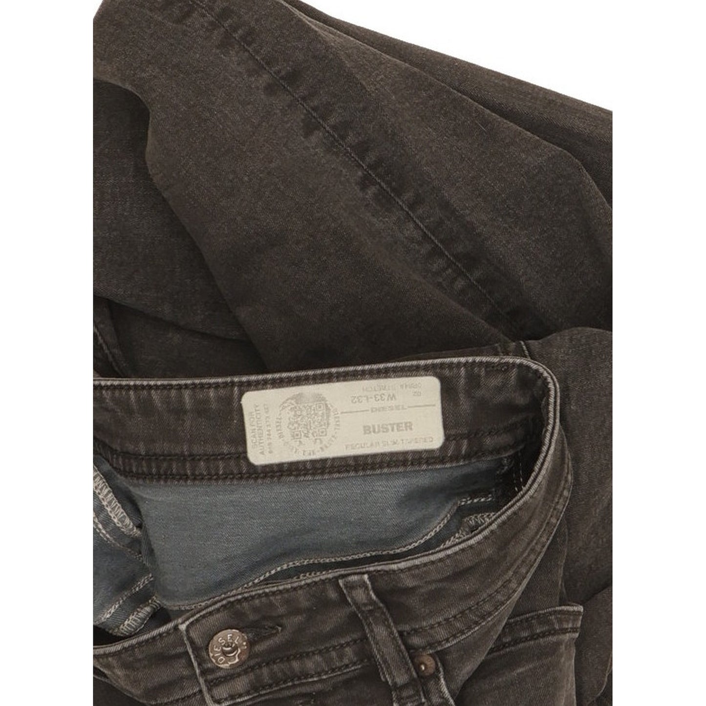Diesel Buster Men Black Tapered Slim Stretch Jeans W33 L31