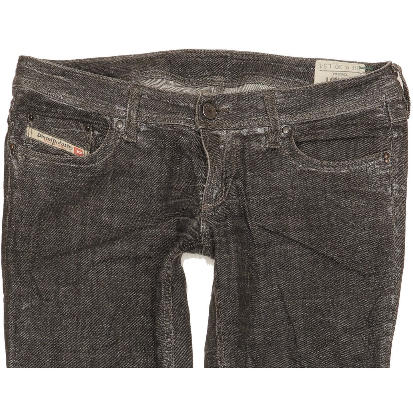 Diesel Lowky Women Grey Straight Slim Stretch Jeans W30 L33