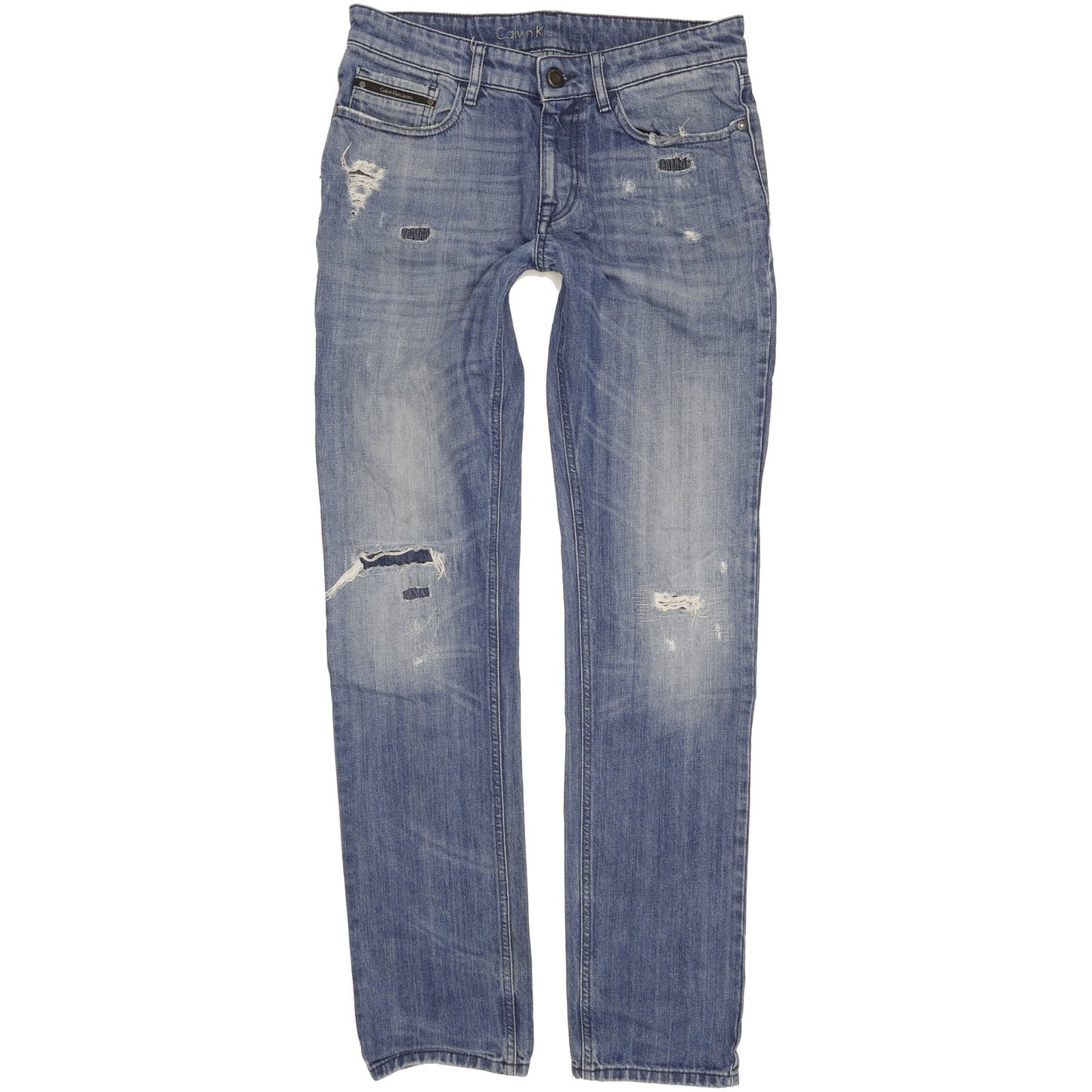 0 Calvin Klein Men Blue Straight Slim Jeans W30 L34