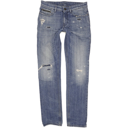 0 Calvin Klein Men Blue Straight Slim Jeans W30 L34