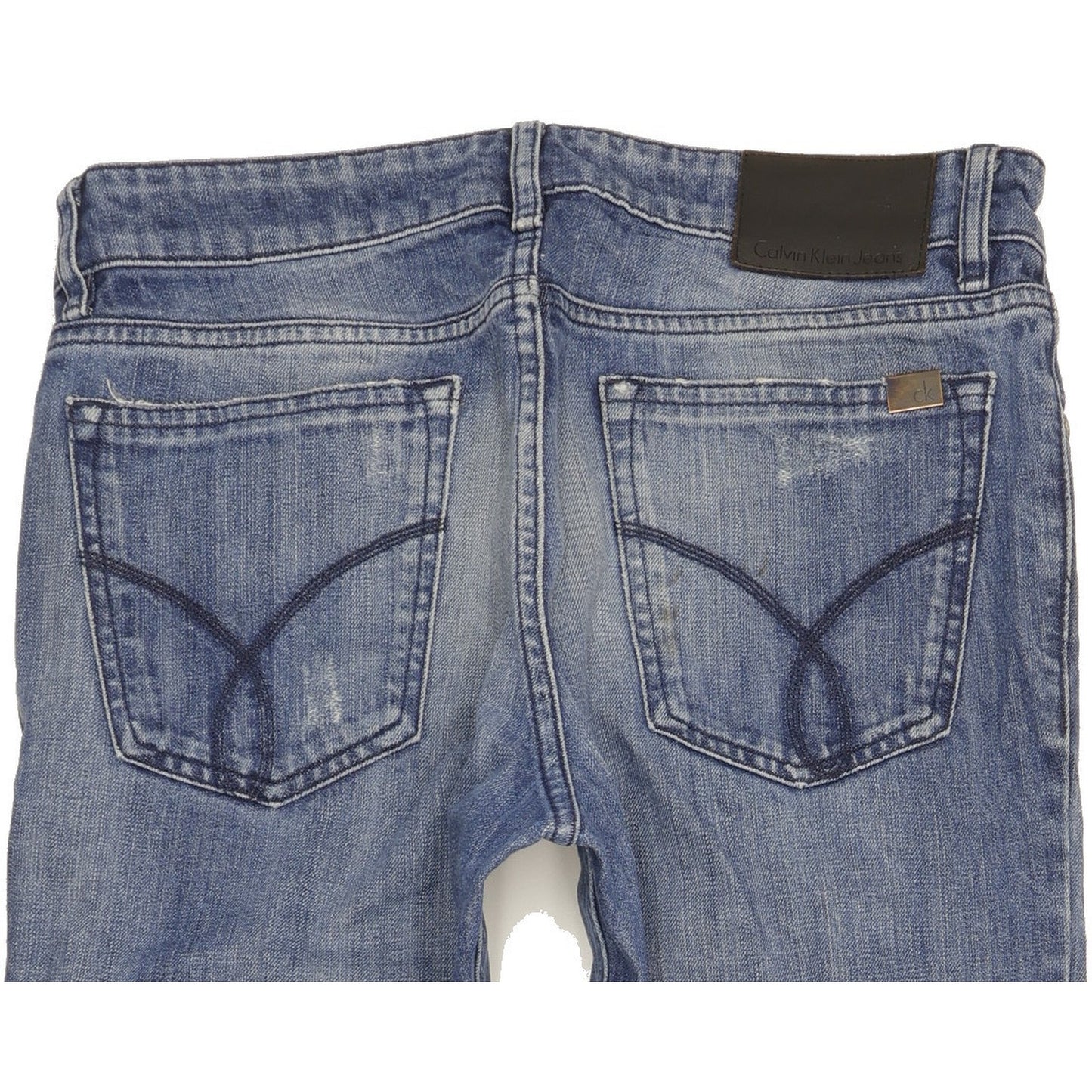 0 Calvin Klein Men Blue Straight Slim Jeans W30 L34
