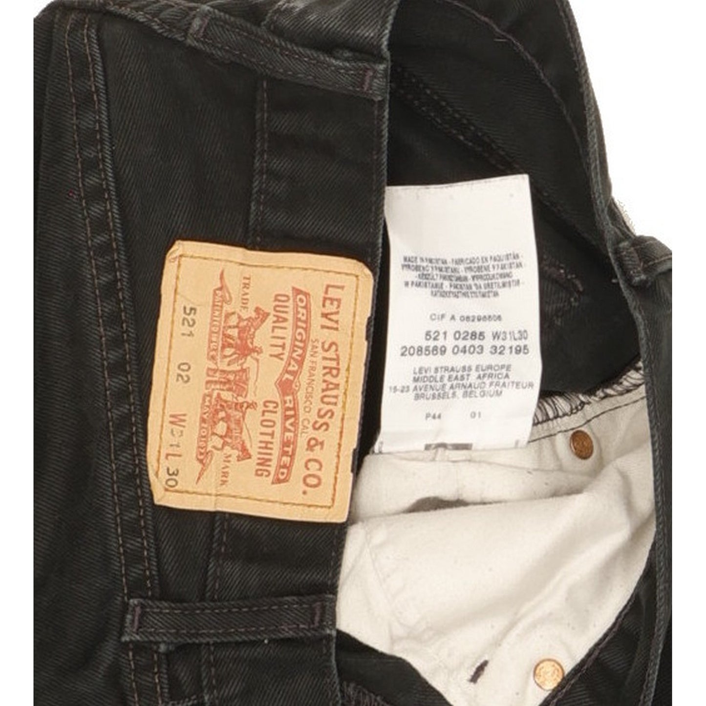 Levi's 521 Men Black Straight Regular Jeans W31 L29