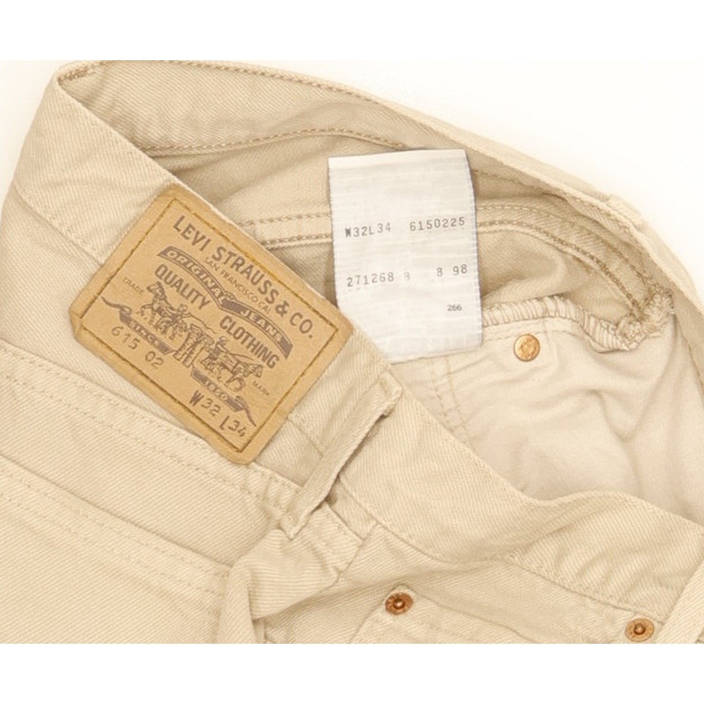 Levi's 615 Men Beige Straight Regular Jeans W32 L34