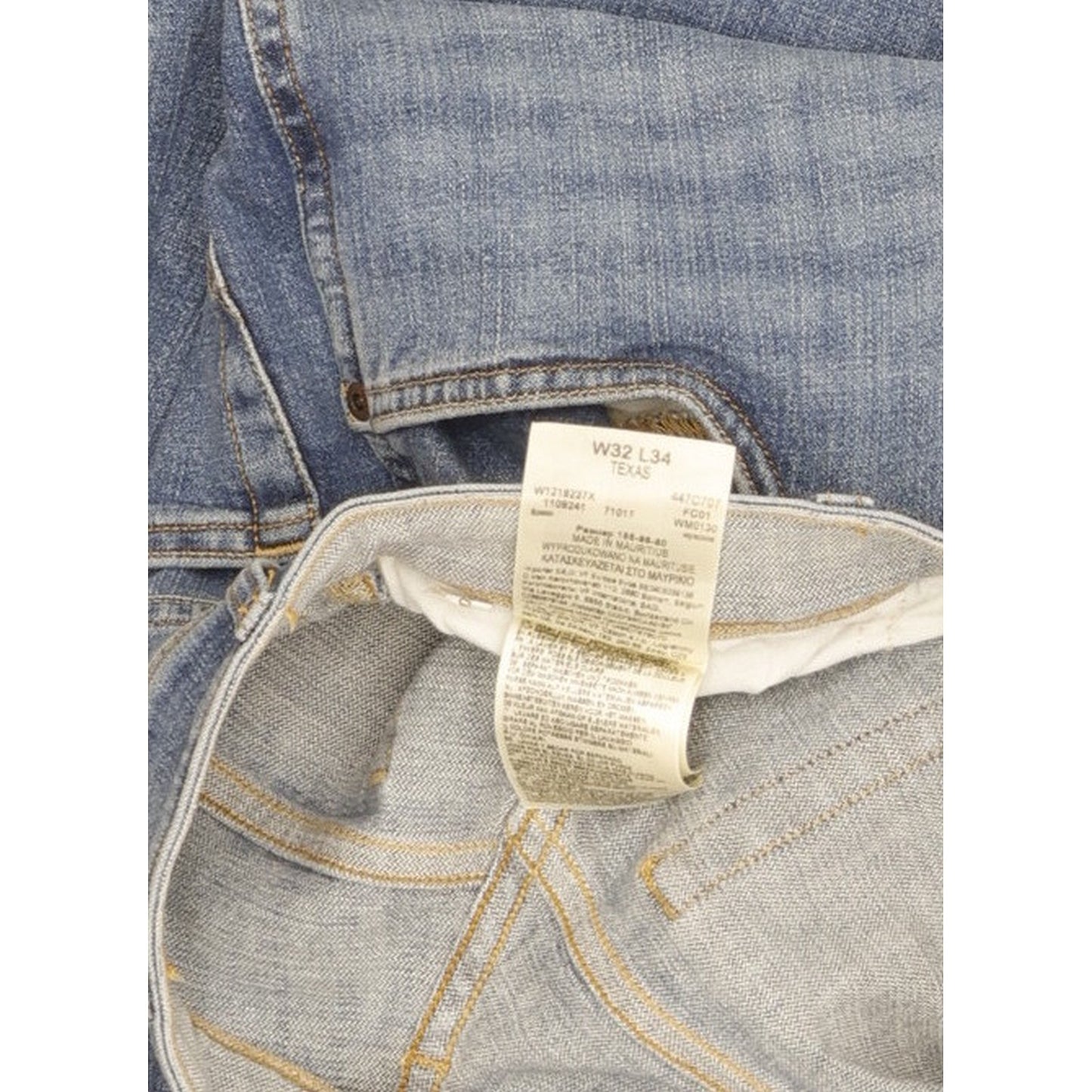 Wrangler Texas Men Blue Straight Regular Stretch Jeans W32 L34