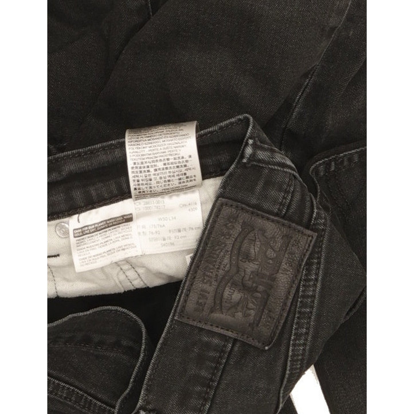 Levi's 512 Men Black Tapered Slim Stretch Jeans W30 L31