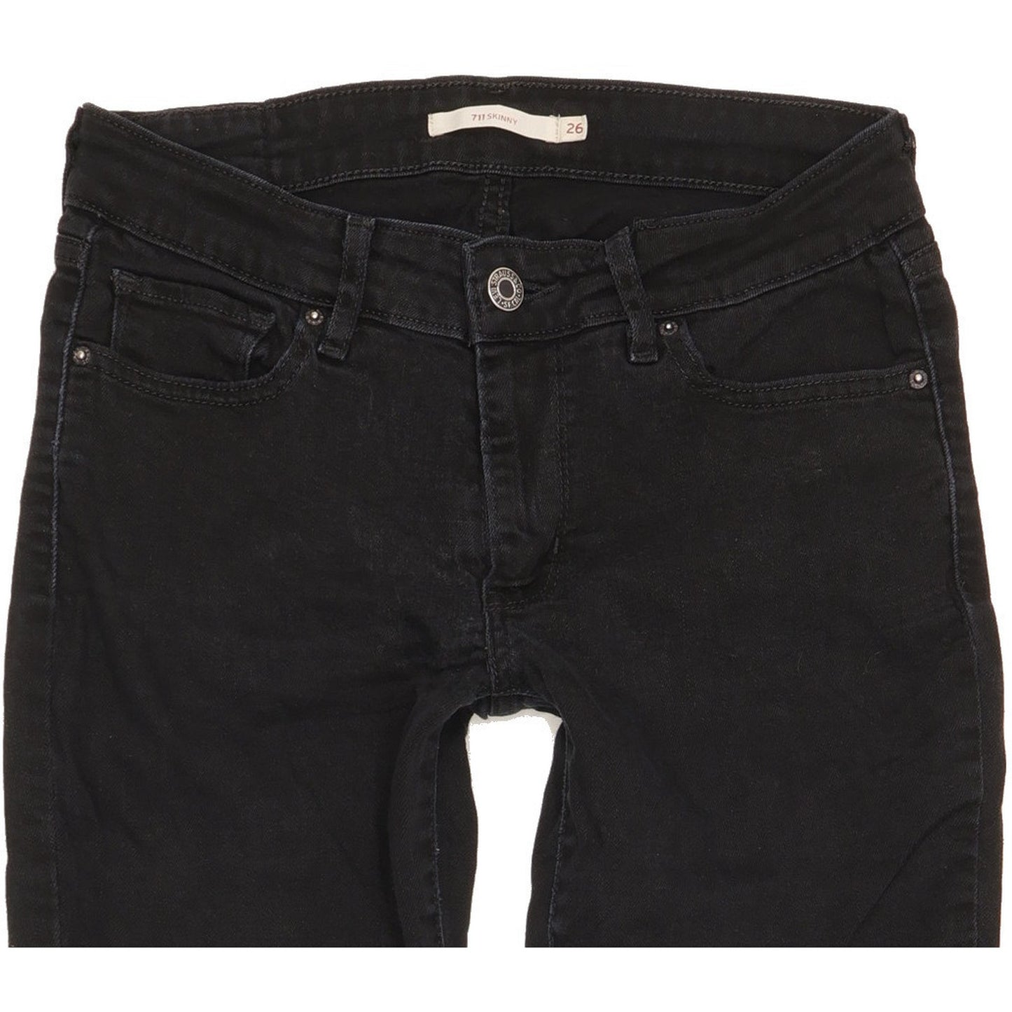 Levi's 711 Women Black Skinny Slim Stretch Jeans W26 L27