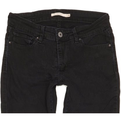 Levi's 711 Women Black Skinny Slim Stretch Jeans W26 L27
