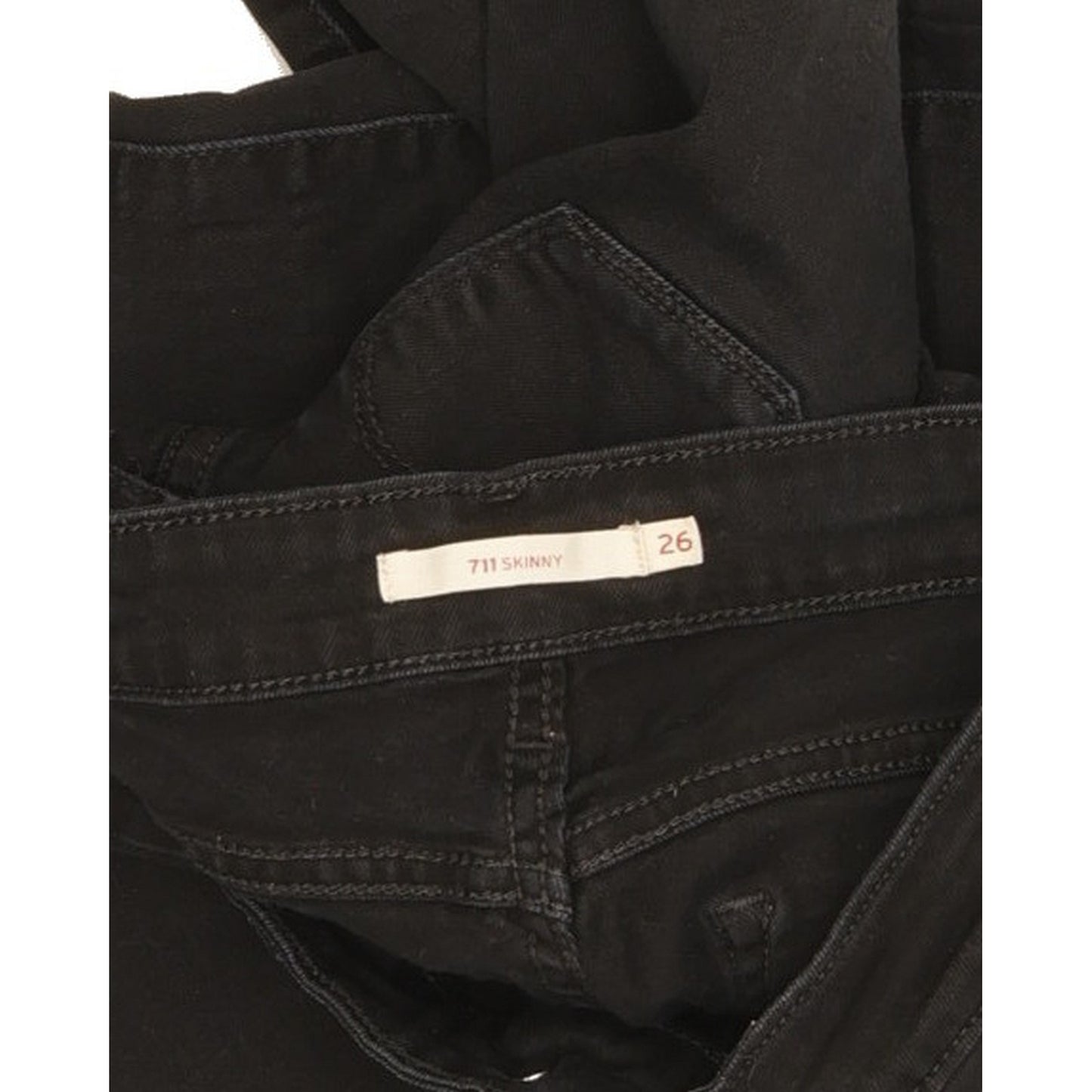Levi's 711 Women Black Skinny Slim Stretch Jeans W26 L27