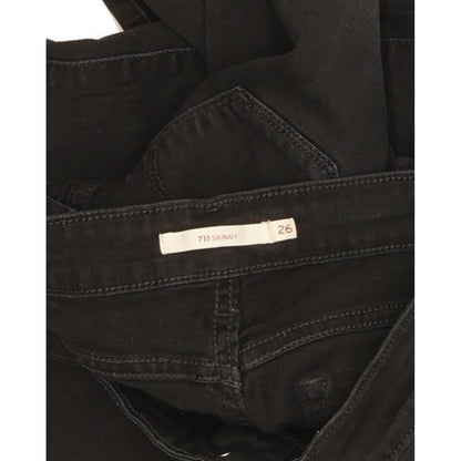 Levi's 711 Women Black Skinny Slim Stretch Jeans W26 L27