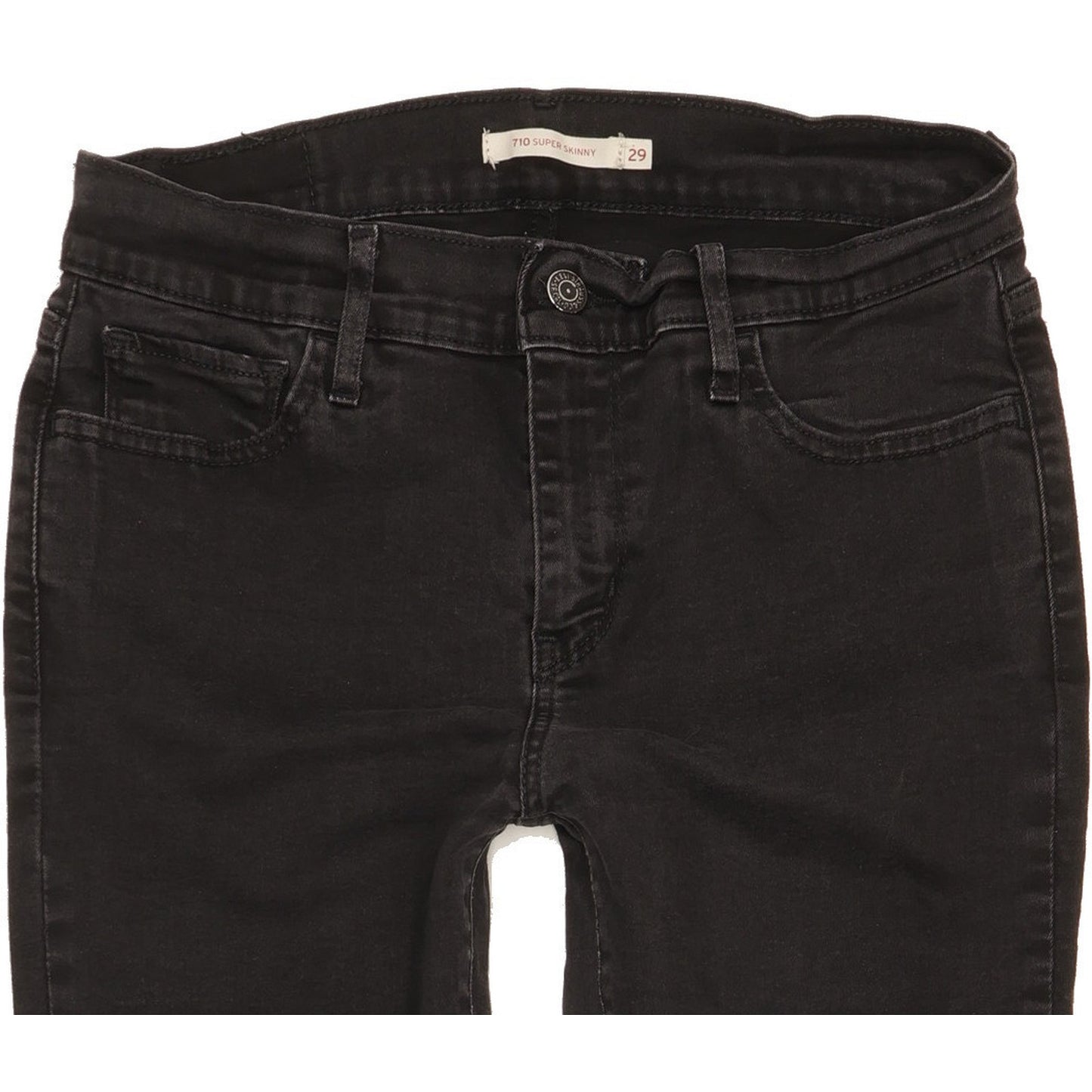 Levi's 710 Super Women Black Skinny Slim Stretch Jeans W29 L28