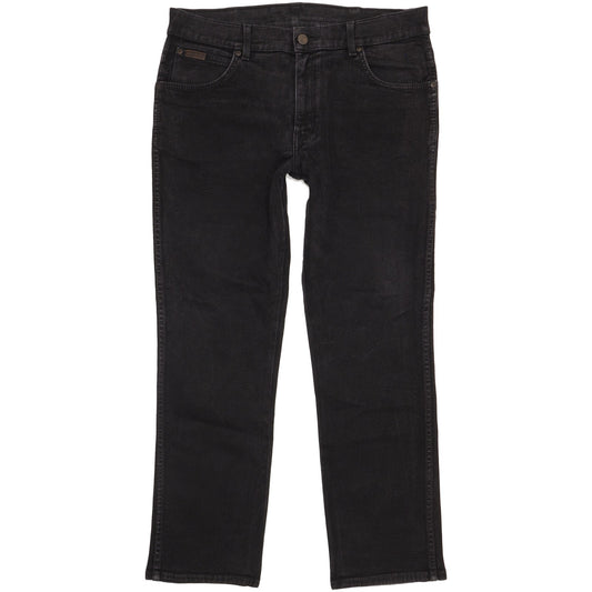 Wrangler Texas Men Black Straight Regular Stretch Jeans W36 L29