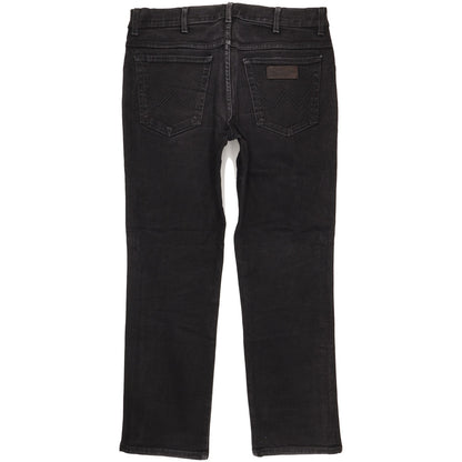Wrangler Texas Men Black Straight Regular Stretch Jeans W36 L29