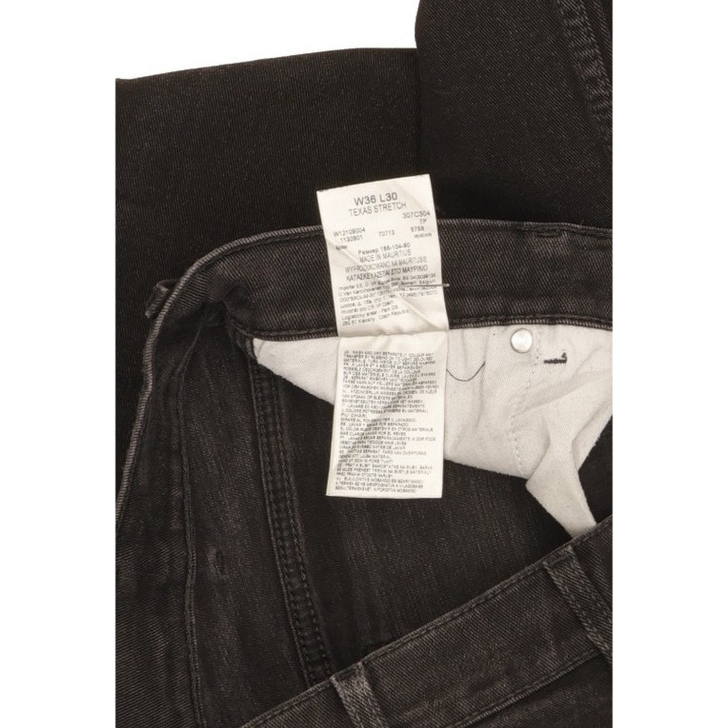 Wrangler Texas Men Black Straight Regular Stretch Jeans W36 L29