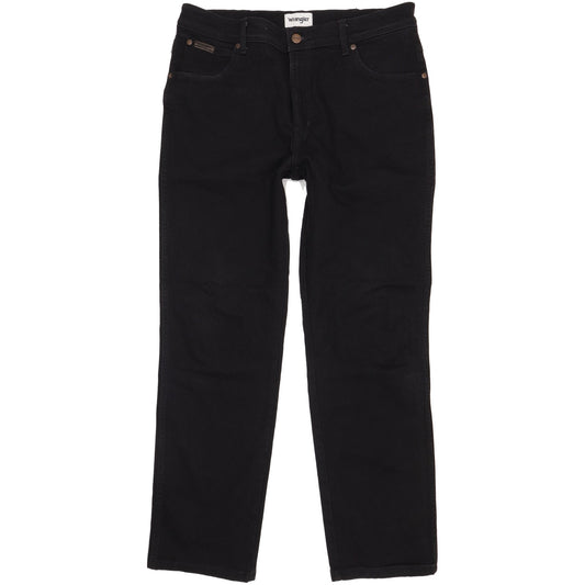 Wrangler Texas Men Black Straight Regular Stretch Jeans W36 L32