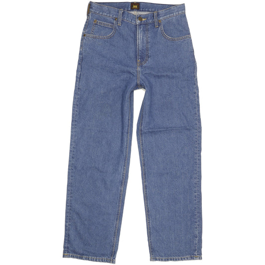 Lee Asher Men Blue Straight Loose Stretch Jeans W28 L32