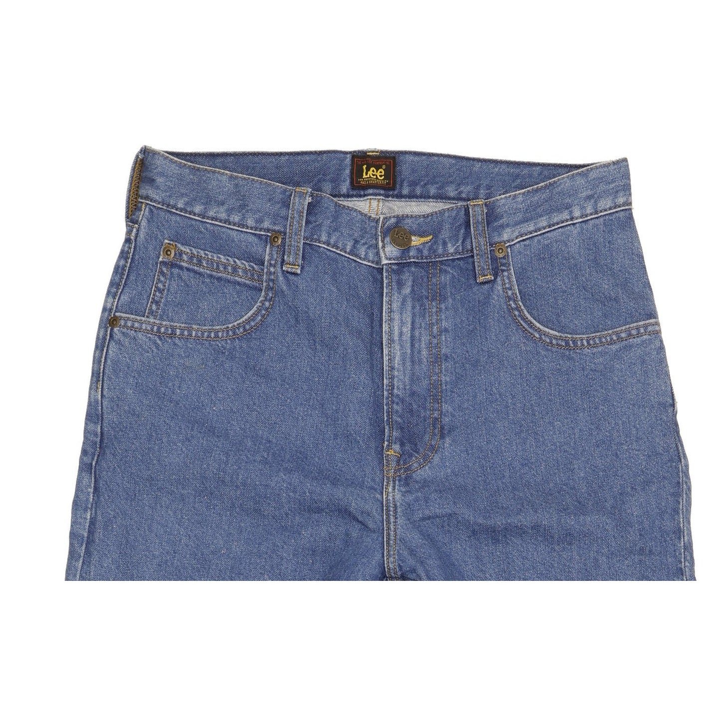 Lee Asher Men Blue Straight Loose Stretch Jeans W28 L32