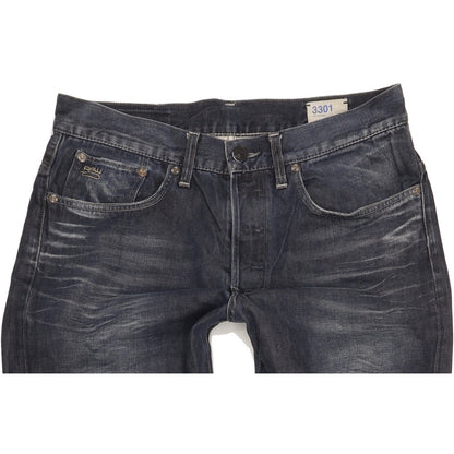 G-Star 3301 Men Navy Straight Regular Jeans W33 L36