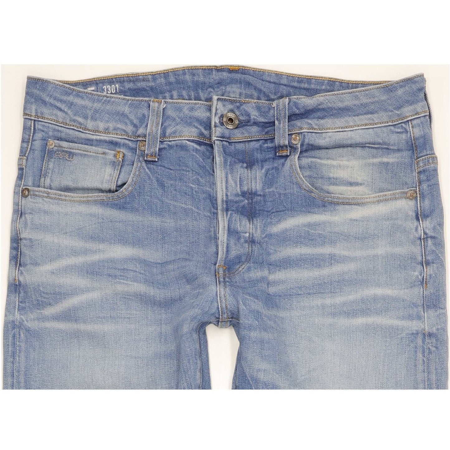 G-Star 3301 Men Blue Straight Regular Stretch Jeans W32 L31