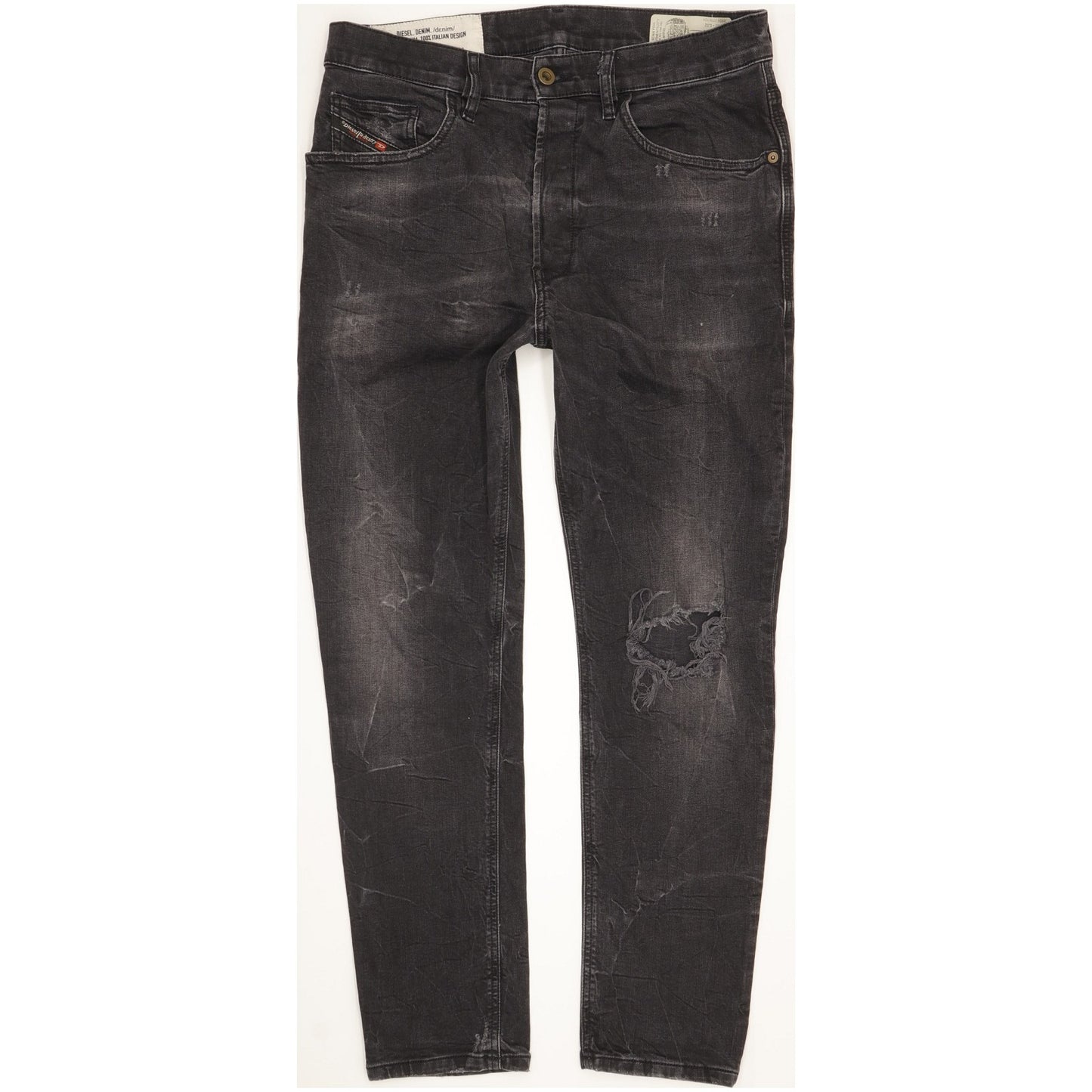 Diesel D-eetar Men Black Tapered Regular Stretch Jeans W32 L32