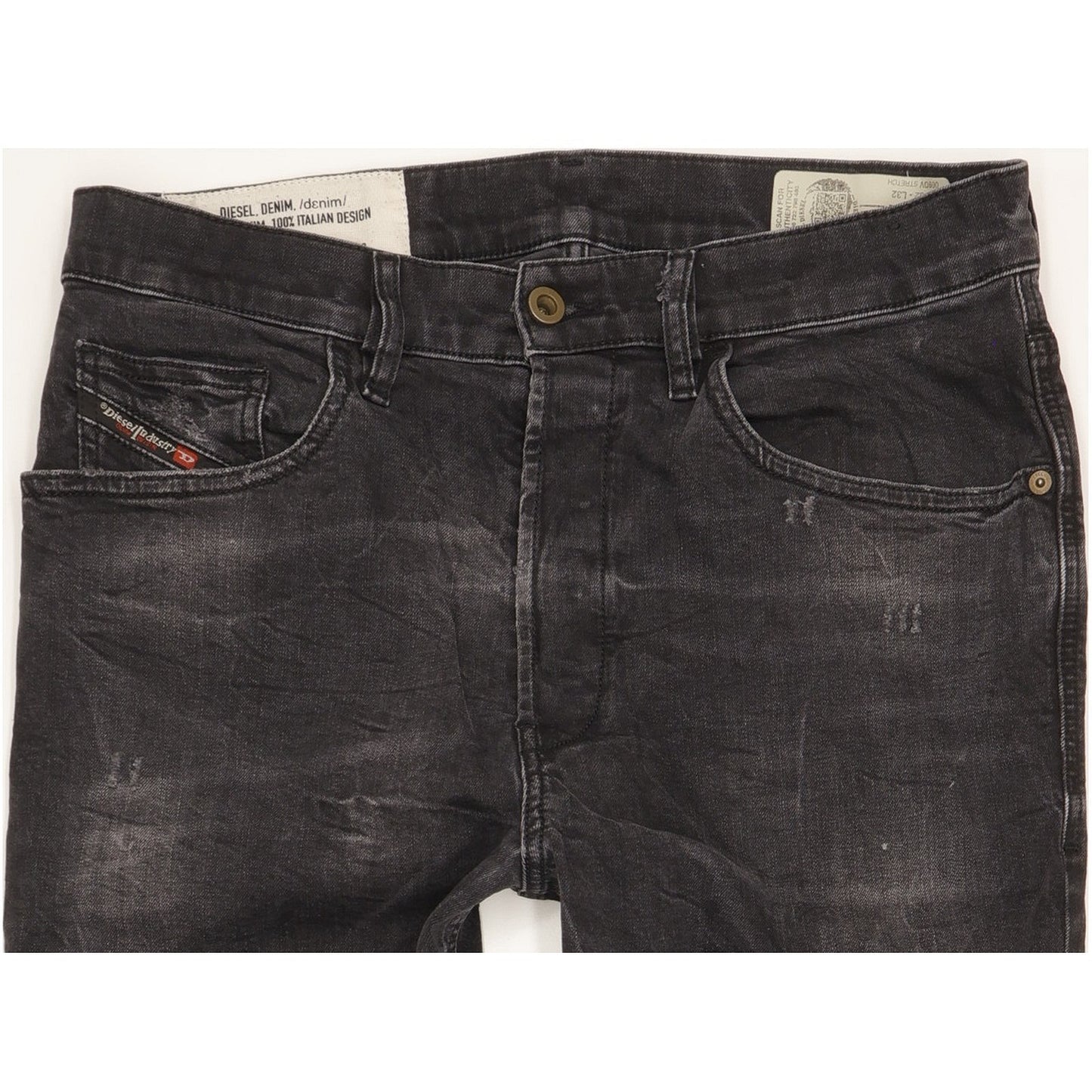Diesel D-eetar Men Black Tapered Regular Stretch Jeans W32 L32