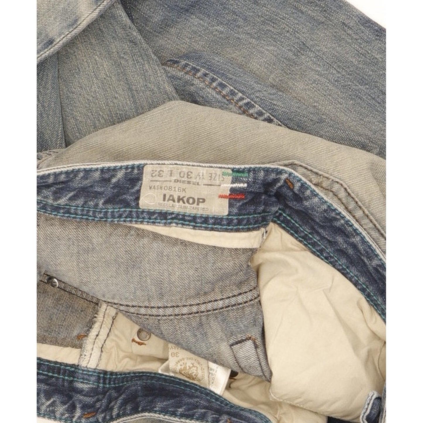 Diesel Iakop Men Blue Tapered Slim Jeans W30 L32