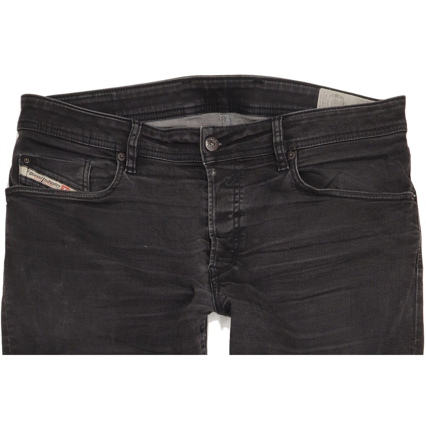 Diesel Waykee Men Black Straight Regular Stretch Jeans W36 L31