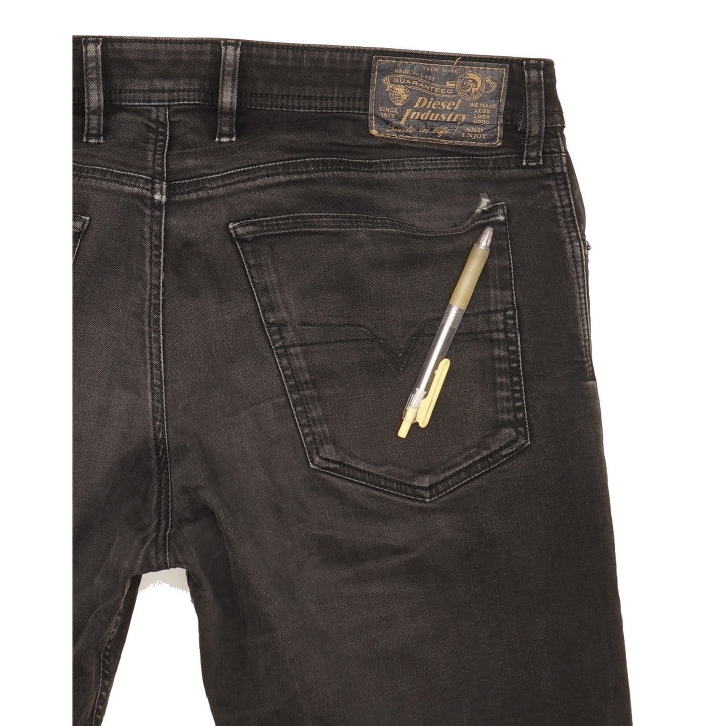 Diesel Waykee Men Black Straight Regular Stretch Jeans W36 L31