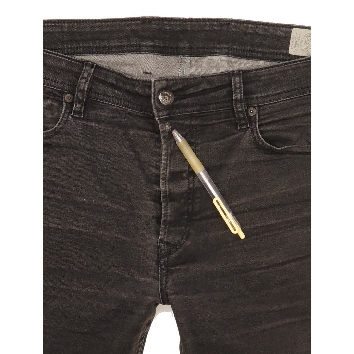 Diesel Waykee Men Black Straight Regular Stretch Jeans W36 L31