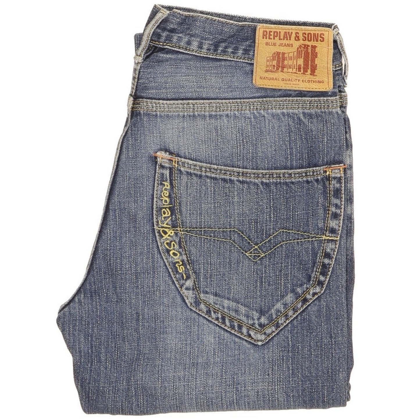 Replay Men Blue Straight Regular Jeans W28 L34
