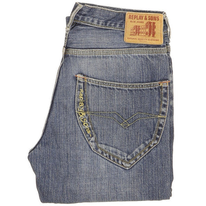 Replay Men Blue Straight Regular Jeans W28 L34