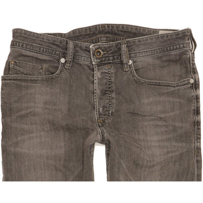 Diesel Buster Men Grey Tapered Slim Stretch Jeans W30 L30