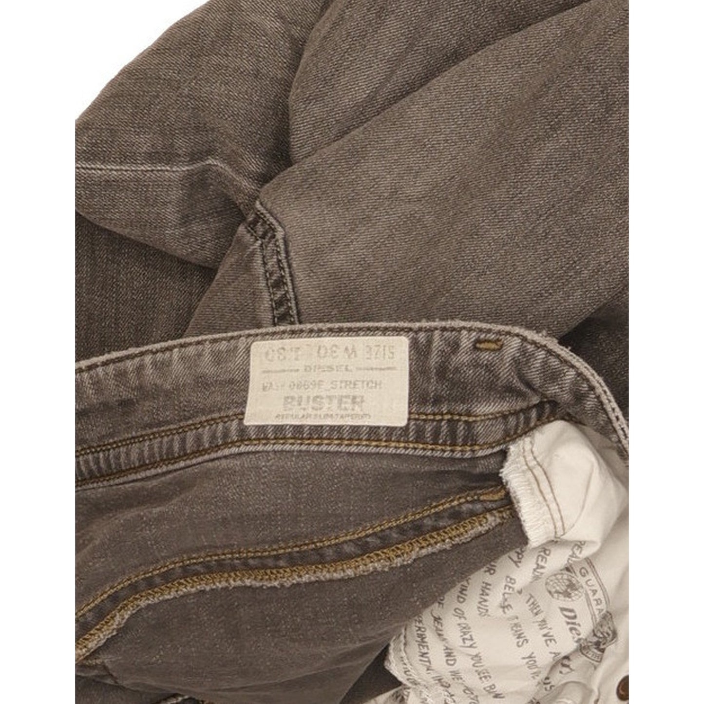 Diesel Buster Men Grey Tapered Slim Stretch Jeans W30 L30