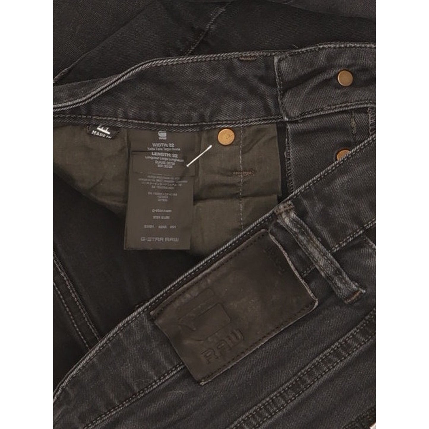 G-Star 3301 Men Black Skinny Slim Stretch Jeans W32 L30
