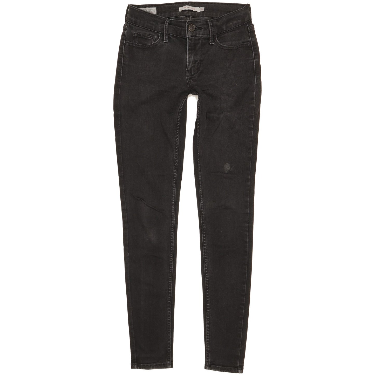 Levi's 710 Super Women Black Skinny Slim Stretch Jeans W26 L29