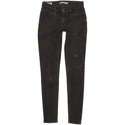 Levi's 710 Super Women Black Skinny Slim Stretch Jeans W26 L29