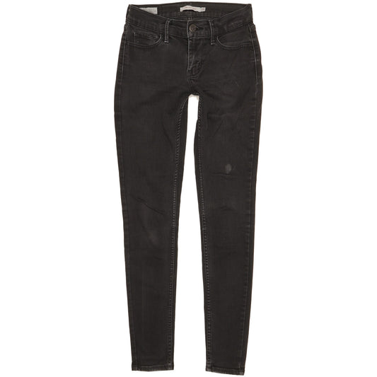 Levi's 710 Super Women Black Skinny Slim Stretch Jeans W26 L29