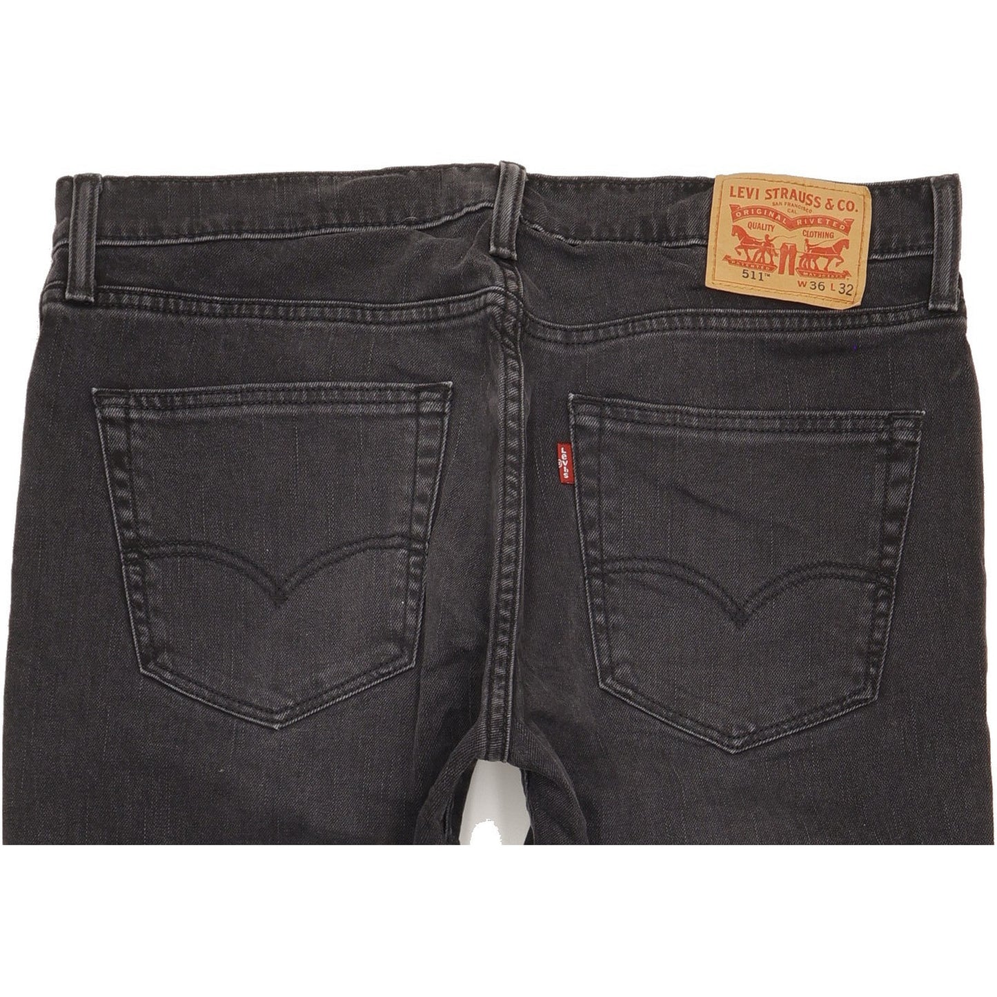 Levi's 511 Men Black Straight Slim Stretch Jeans W36 L32