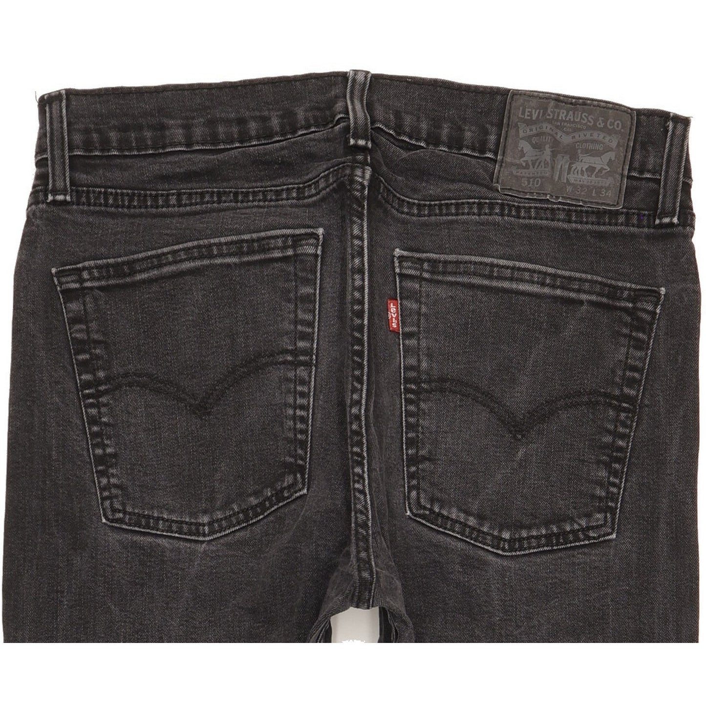 Levi's 510 Men Black Skinny Slim Stretch Jeans W32 L31