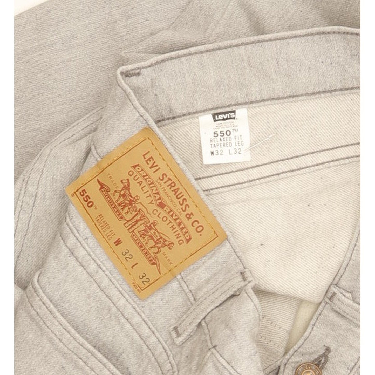 Levi's 550 Made in USA Men Grey Tapered Relaxed Jeans W32 L32