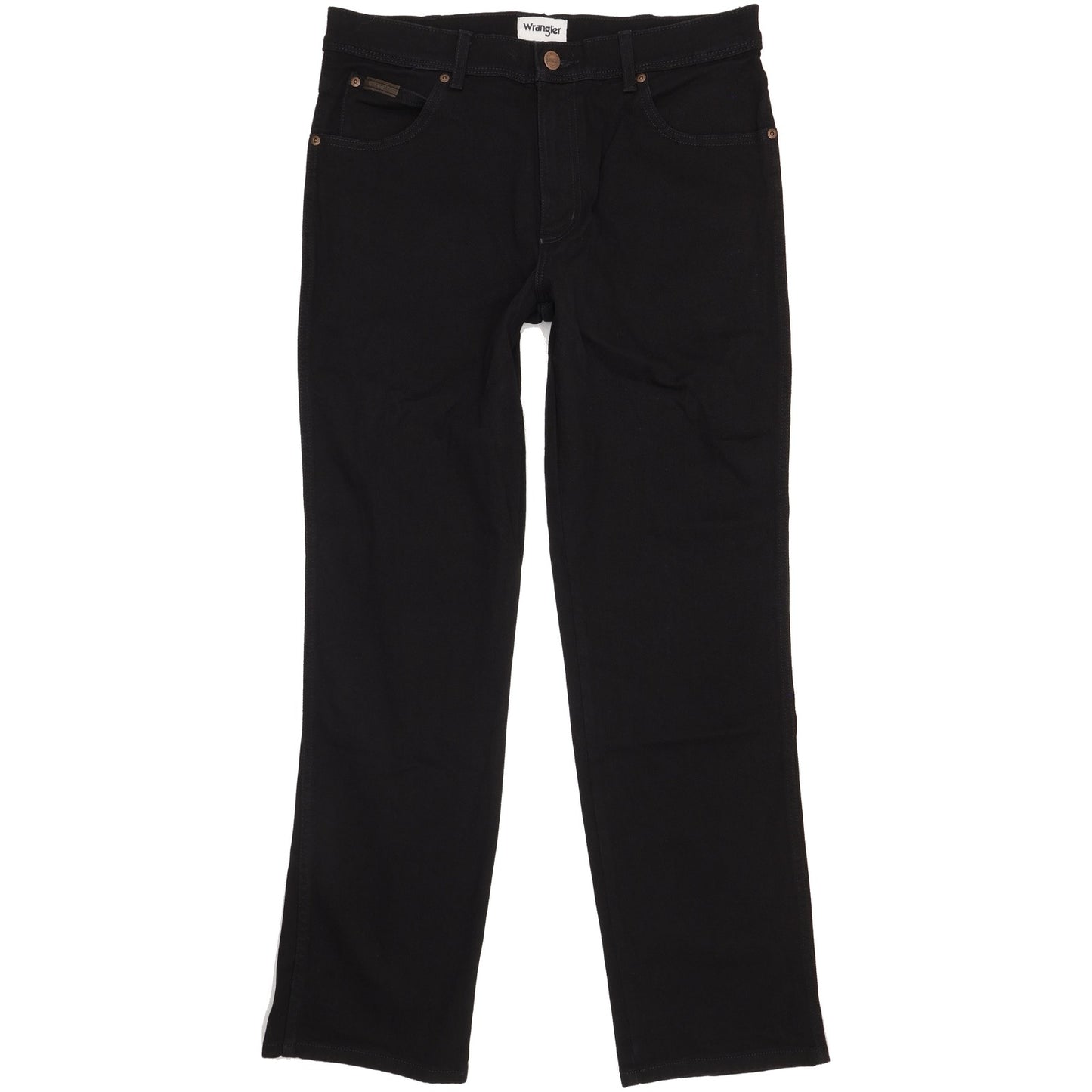Wrangler Texas Men Black Straight Regular Stretch Jeans W35 L32