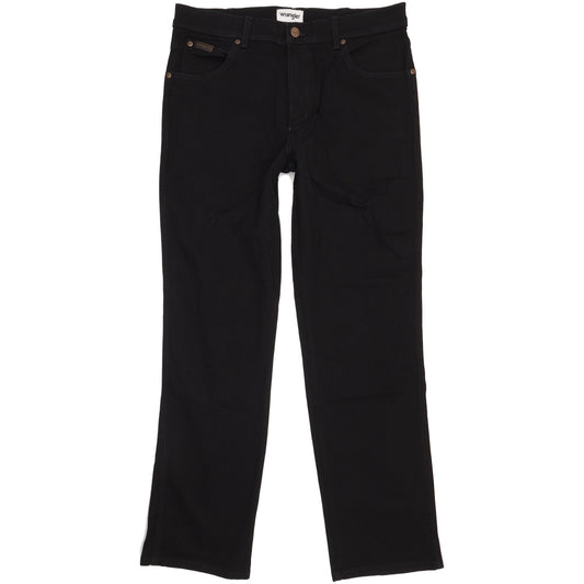 Wrangler Texas Men Black Straight Regular Stretch Jeans W35 L32