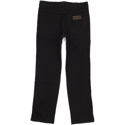 Wrangler Texas Men Black Straight Regular Stretch Jeans W35 L32
