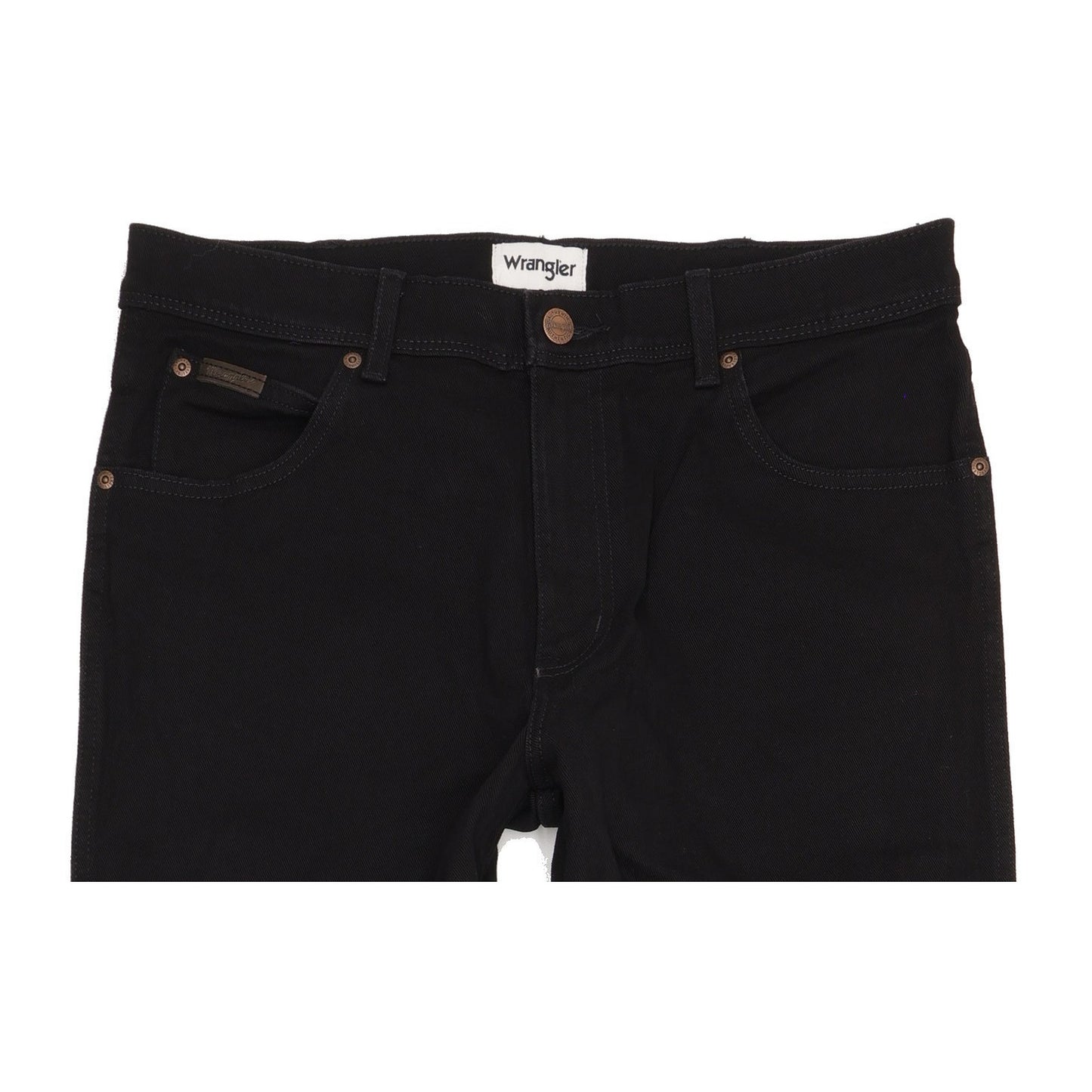Wrangler Texas Men Black Straight Regular Stretch Jeans W35 L32