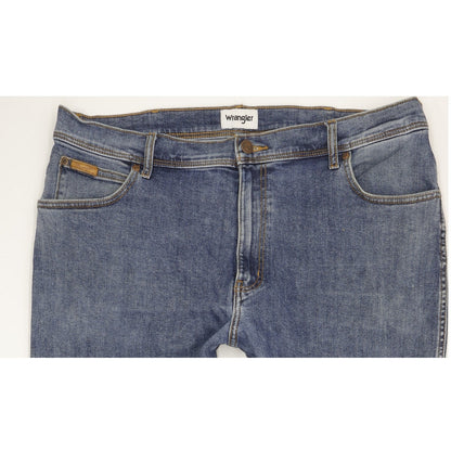 Wrangler Texas Men Blue Straight Regular Stretch Jeans W40 L32