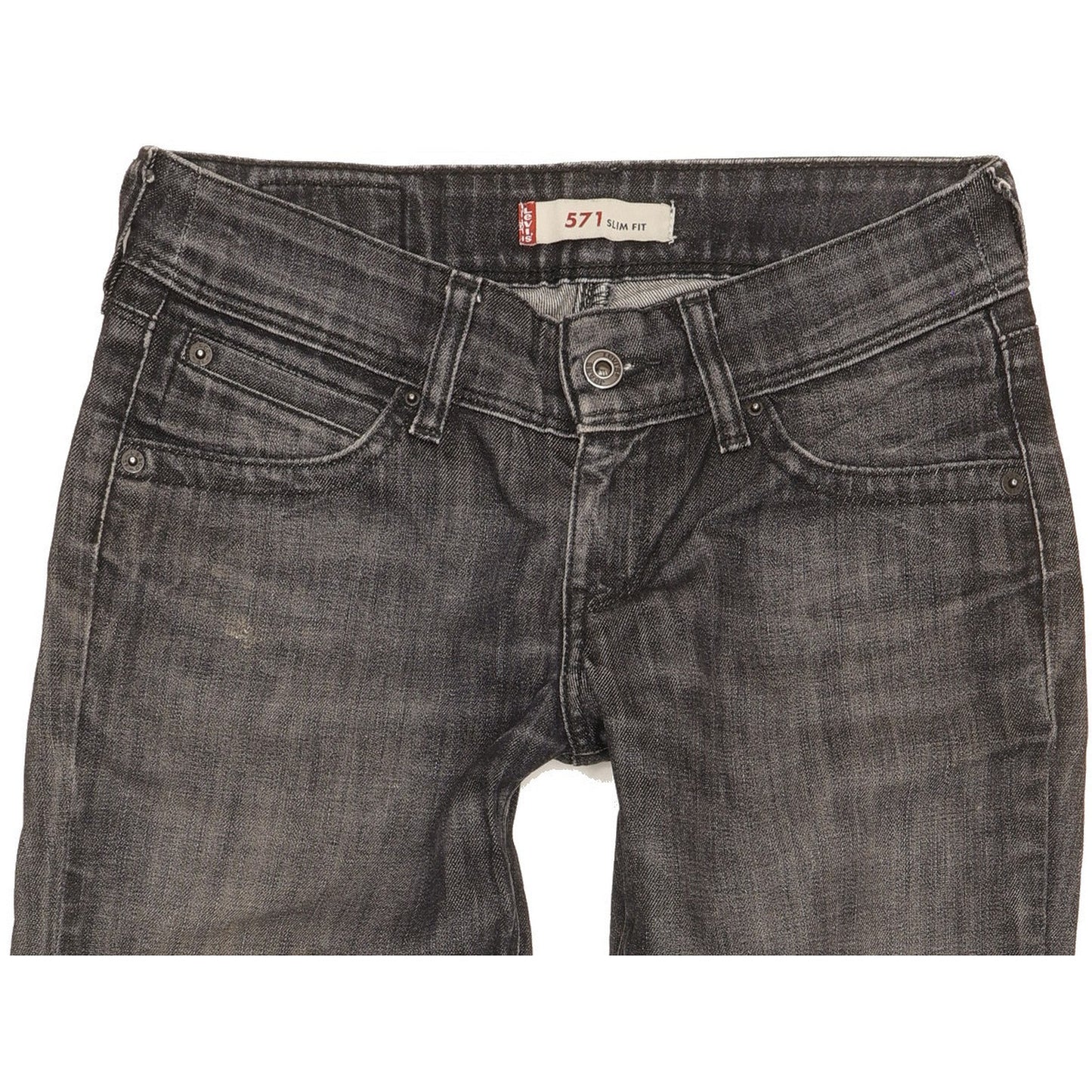 Levi's 571 Women Black Straight Slim Stretch Jeans W28 L29
