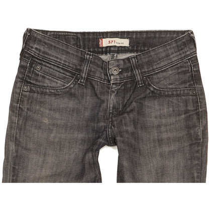 Levi's 571 Women Black Straight Slim Stretch Jeans W28 L29