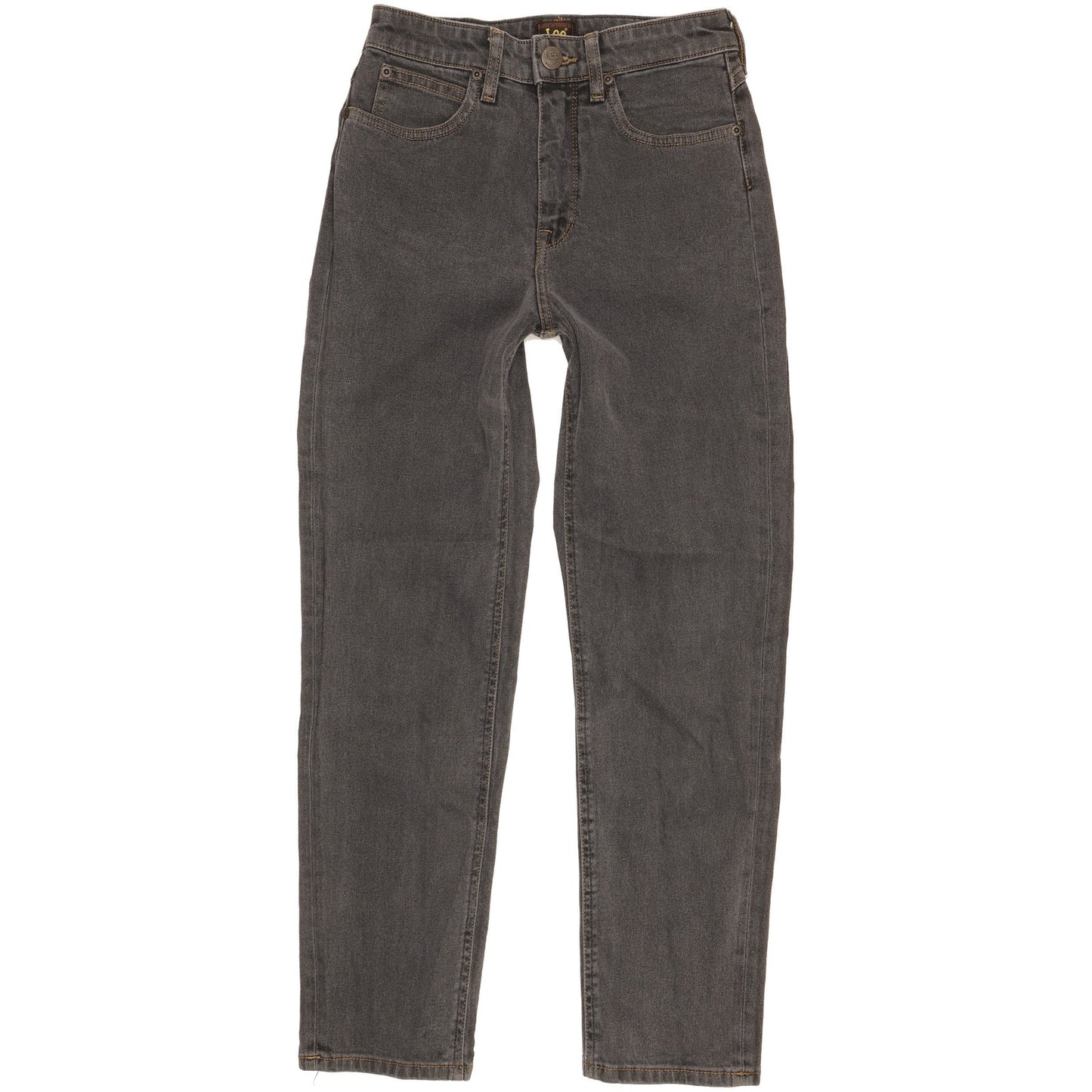 Lee Grey Straight Slim Stretch Jeans High Waisted W24 L27