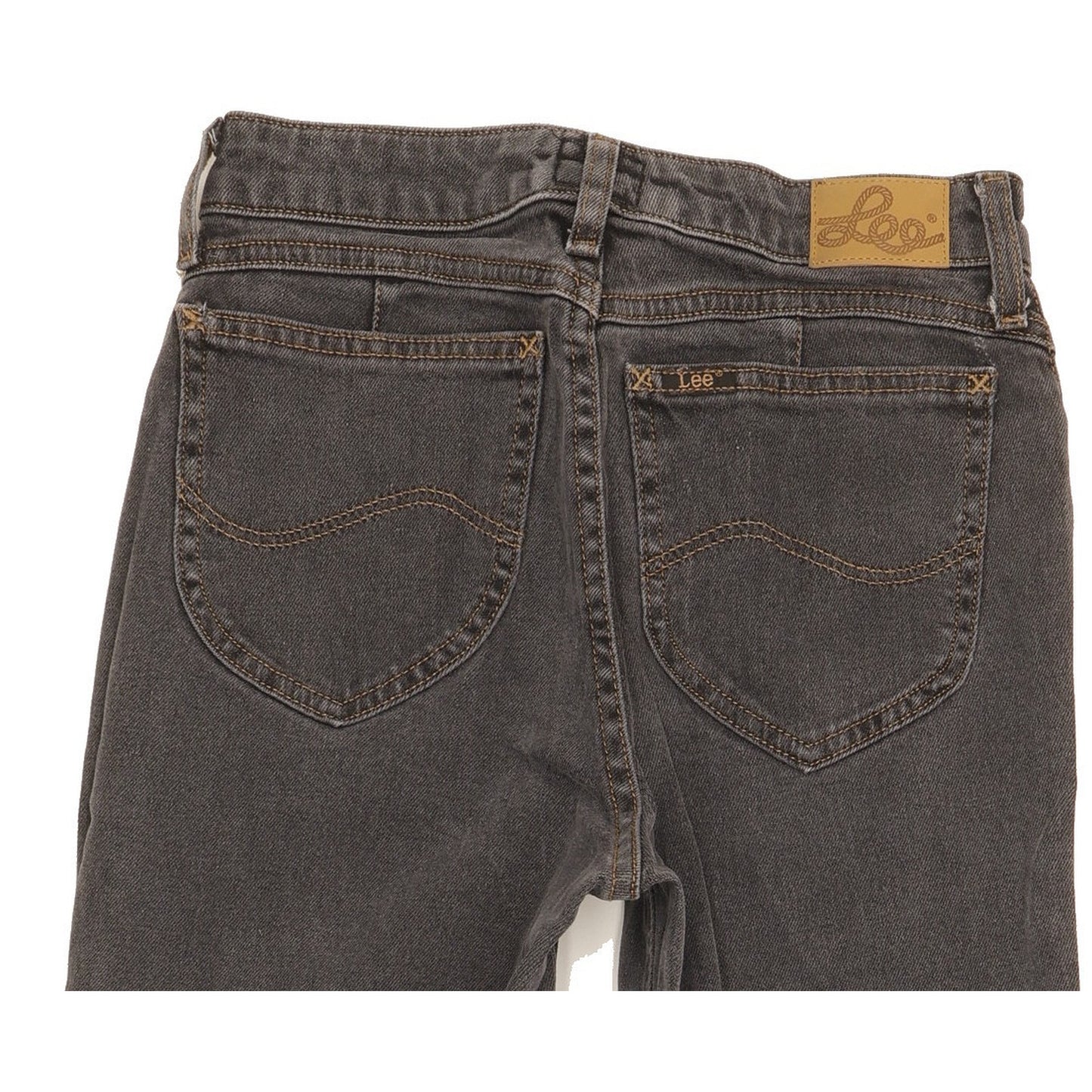 Lee Grey Straight Slim Stretch Jeans High Waisted W24 L27